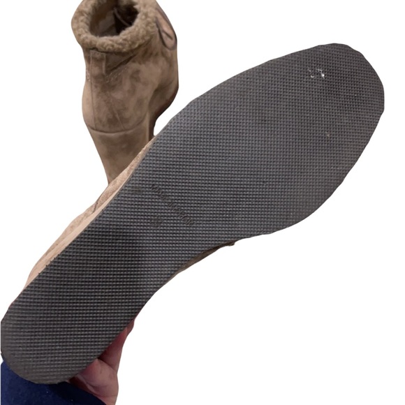 THE SHOE BOX Brown suede & shearling lined wedge platform laceup booties Size 39 - Picture 6 of 7